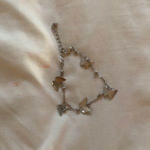 silver Butterfly charm bracelet or anklet